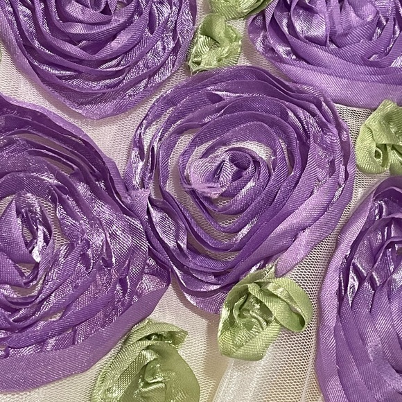 American Princess Ivory and Purple Rosette Dress with Cardigan - Picture 10 of 11